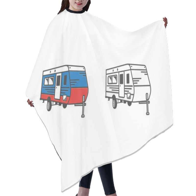 Personality  Caravan Trailer Homecar For Camping Hair Cutting Cape