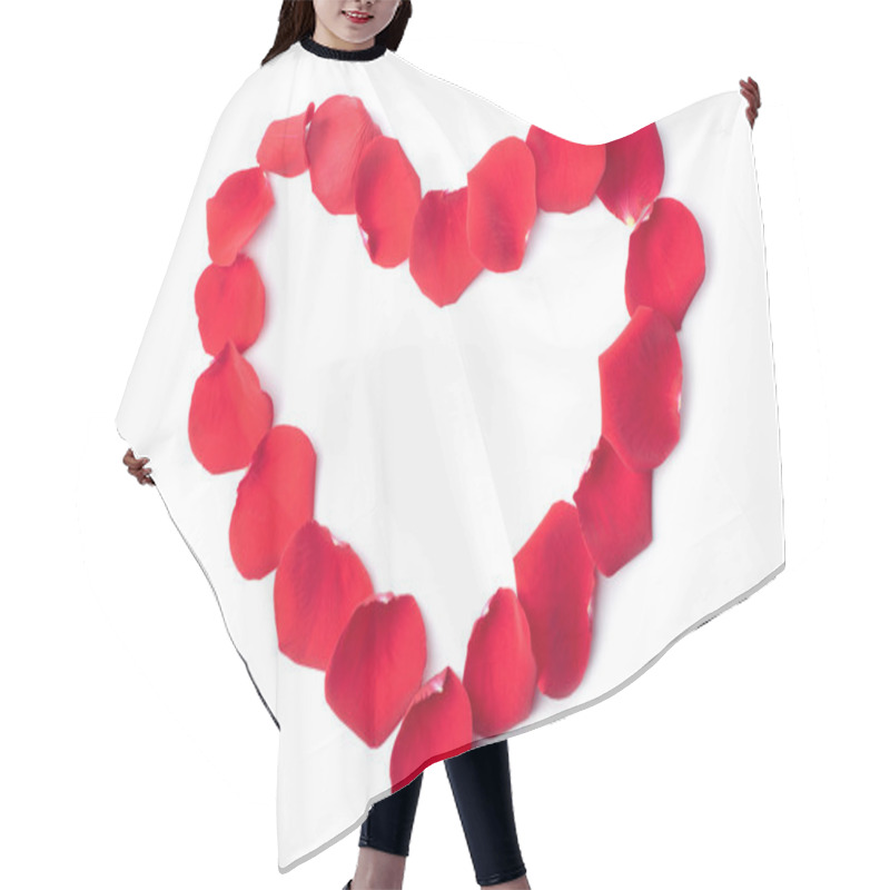 Personality  Heart Of Red Rose Petals Isolated Hair Cutting Cape