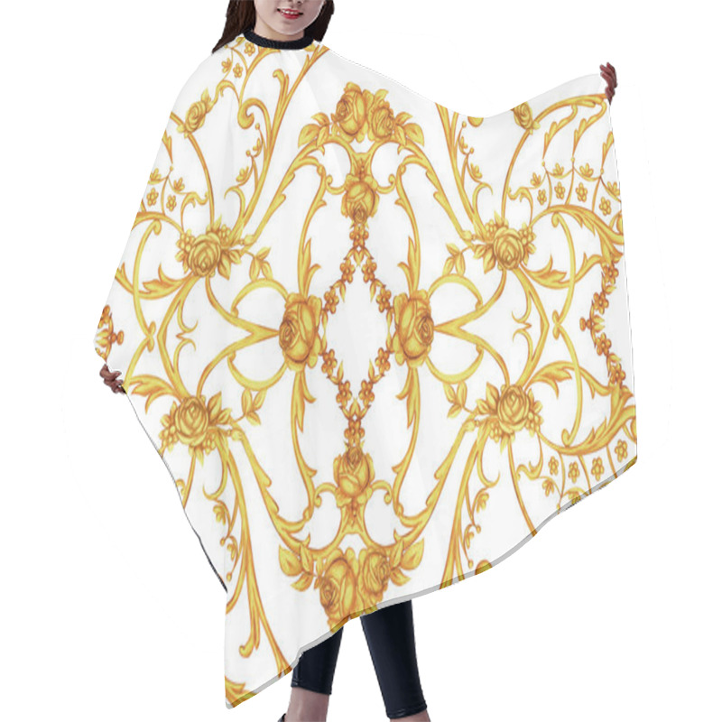 Personality  Rococo Intricate Panel With Floral Elements Hair Cutting Cape