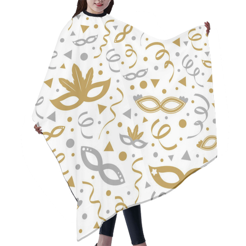 Personality  Carnival Party - Concept Of Seamless Pattern. Vector Hair Cutting Cape