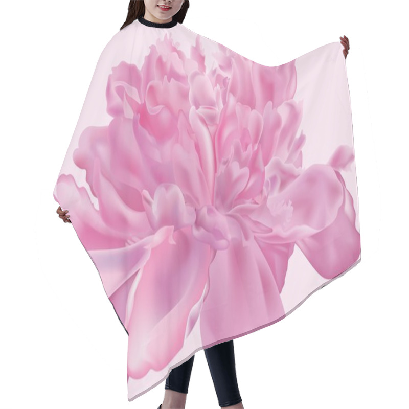 Personality  Peony Flower . Vector Illustration. Hair Cutting Cape