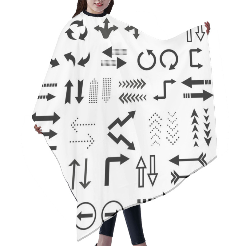 Personality  Set Of Black Arrows On A White Background Hair Cutting Cape