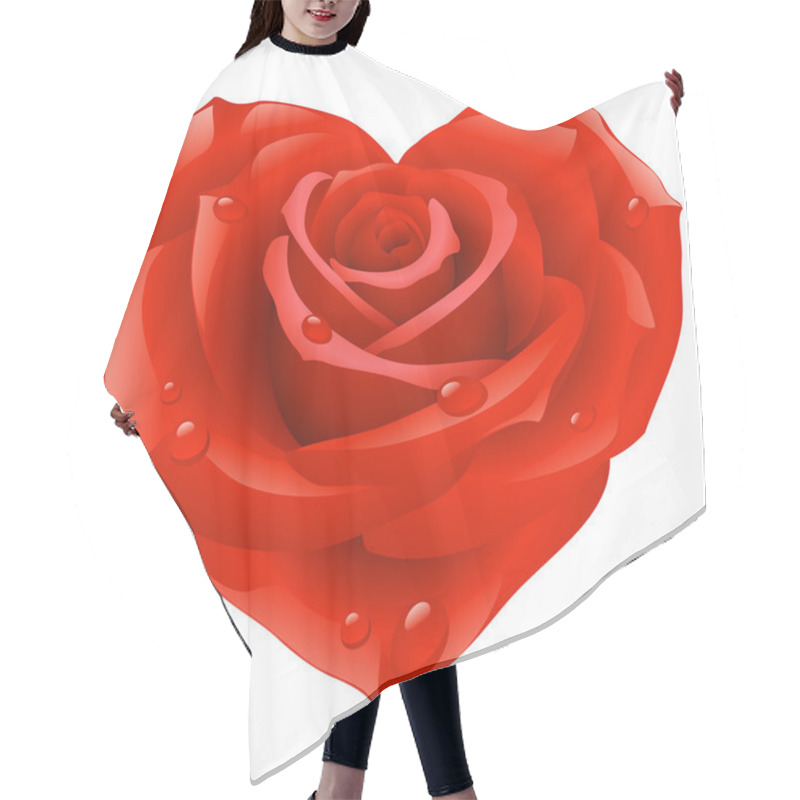 Personality  Vector Red Rose In The Shape Of Heart Hair Cutting Cape