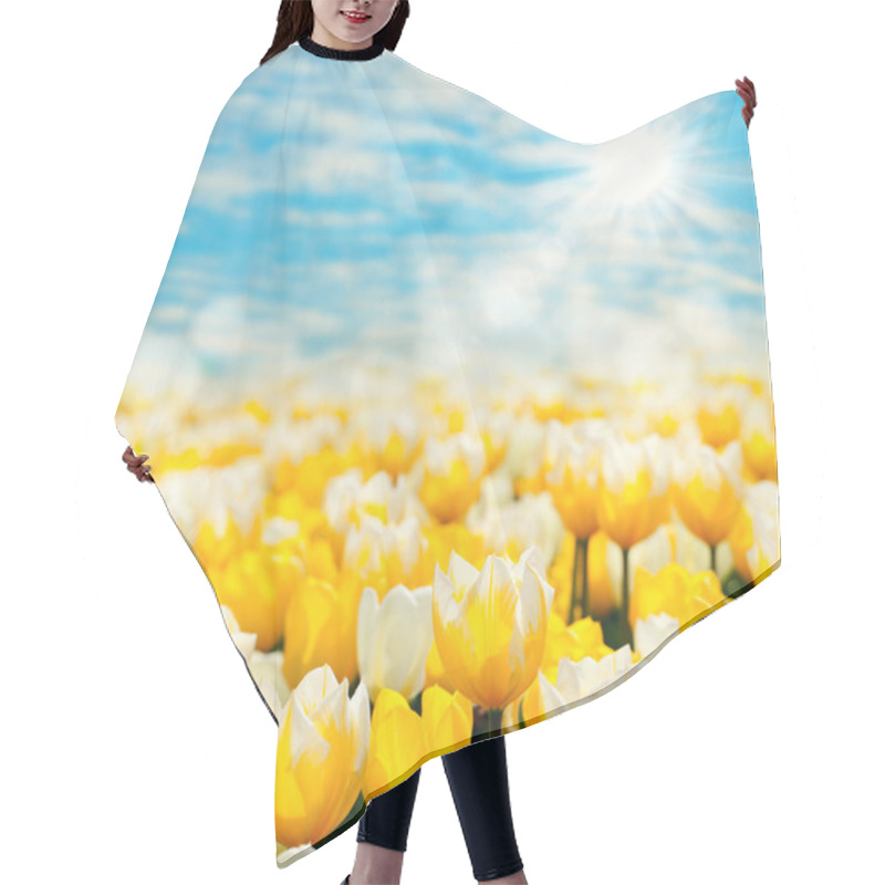 Personality  Tulips Flowers In Meadow, Spring Flora Hair Cutting Cape