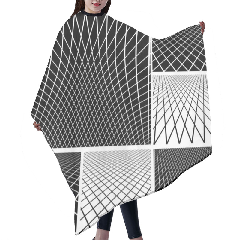 Personality  Lines Latticed Patterns Set. Hair Cutting Cape