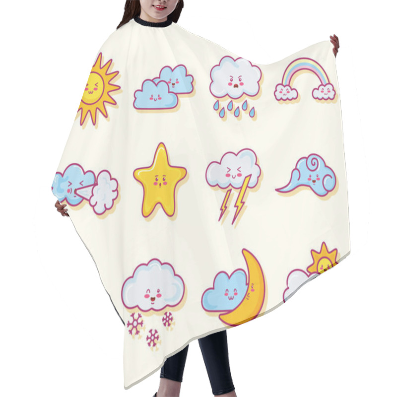 Personality  Twelve Kawaii Clouds Characters Hair Cutting Cape