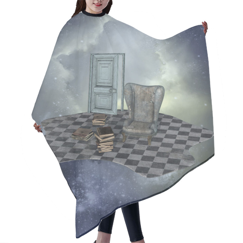 Personality  Fantasy Landscape Hair Cutting Cape