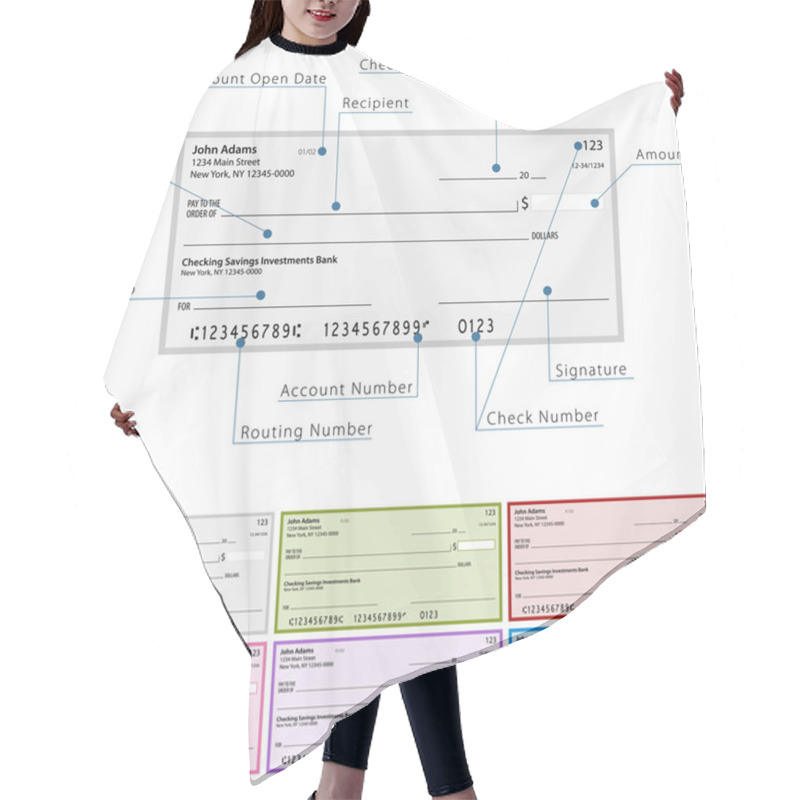 Personality  Blank Check Diagram Hair Cutting Cape