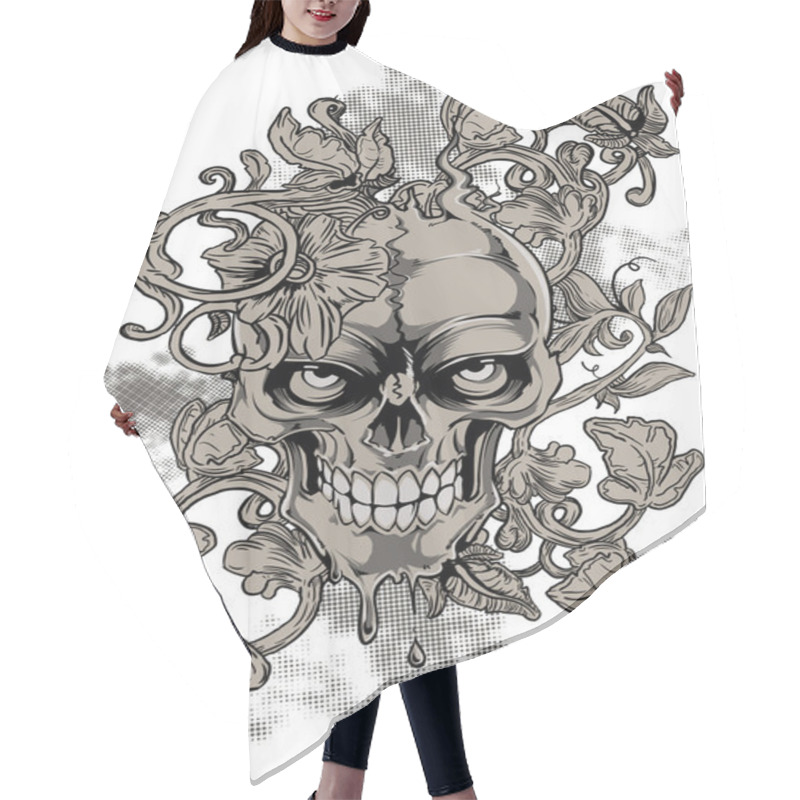 Personality  Angry Skull Hair Cutting Cape