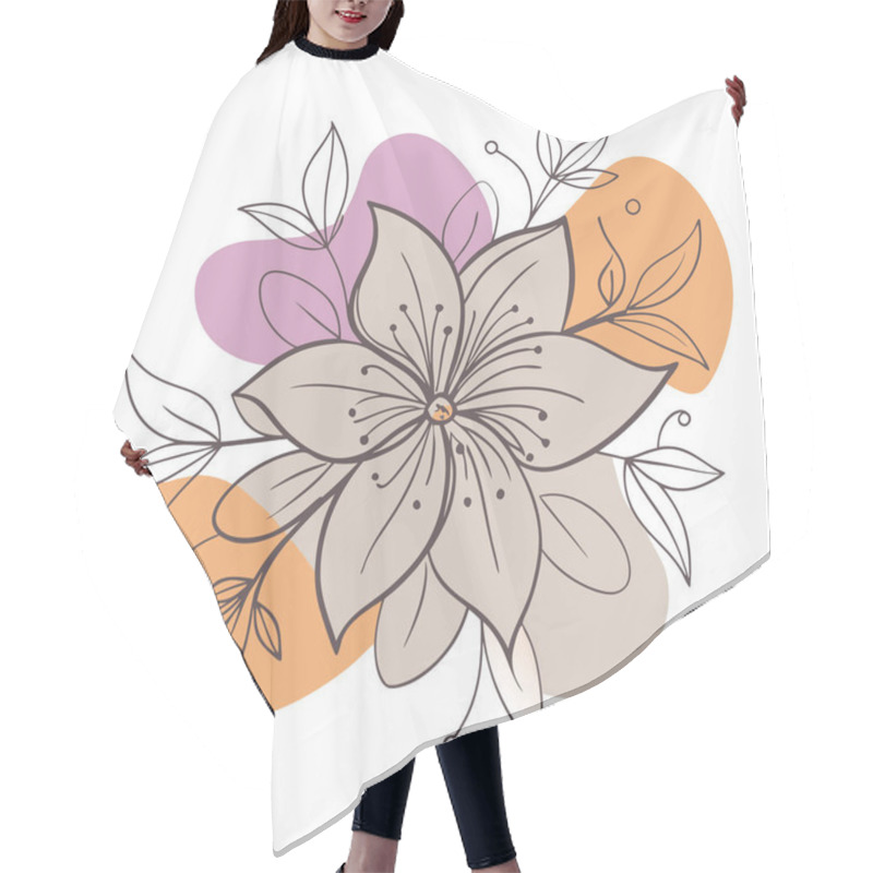 Personality  Minimalist Floral Circle Illustration Hair Cutting Cape