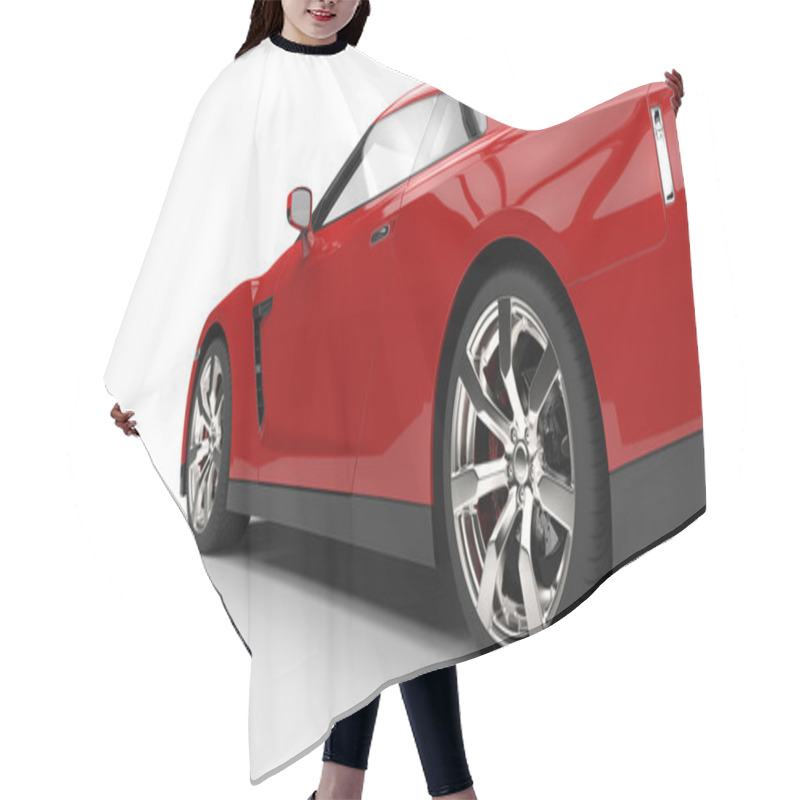 Personality  Red Sports Car Back Side View Hair Cutting Cape