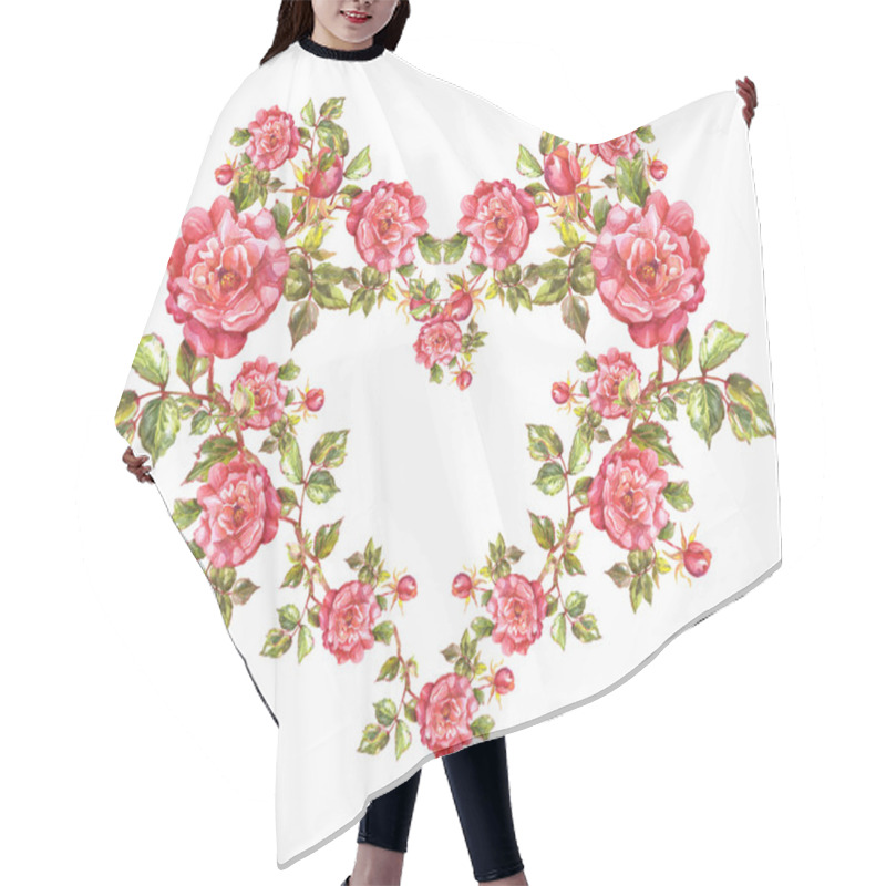 Personality  Floral Heart Shaped Frame Hair Cutting Cape