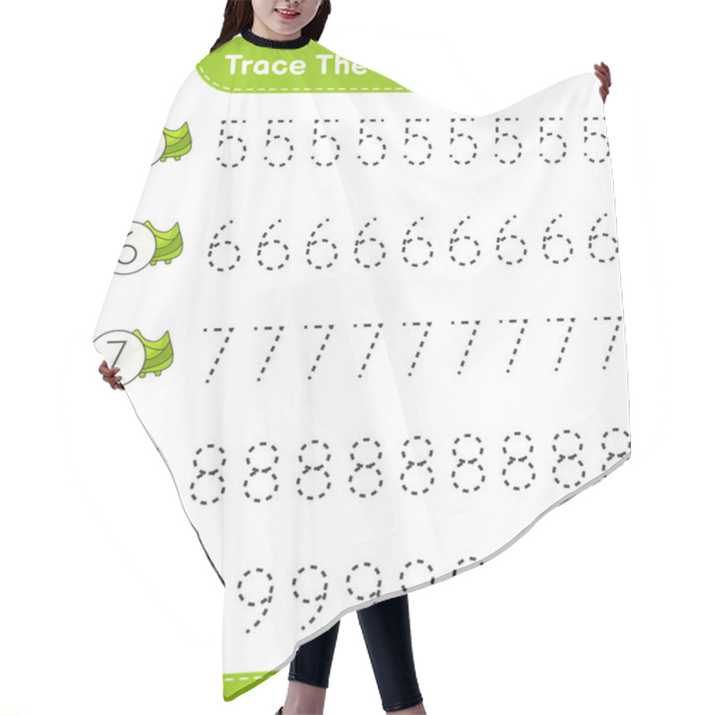 Personality  Trace The Number. Tracing Number With Soccer Shoes. Educational Children Game, Printable Worksheet, Vector Illustration Hair Cutting Cape