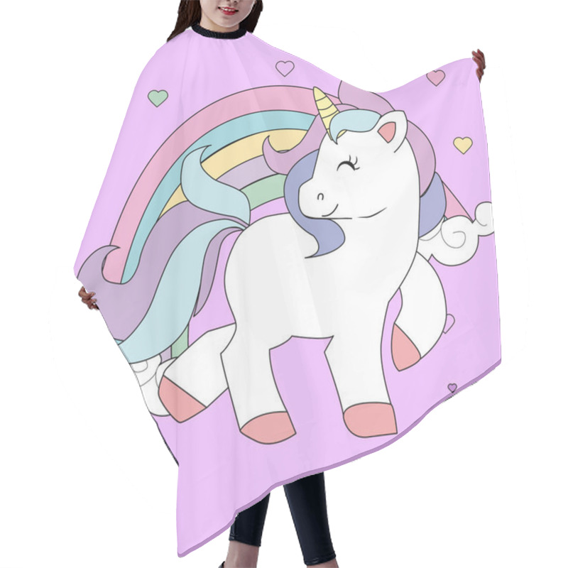 Personality  Cute Magical Unicorn,sweet Kids Graphics For T-shirts Hair Cutting Cape