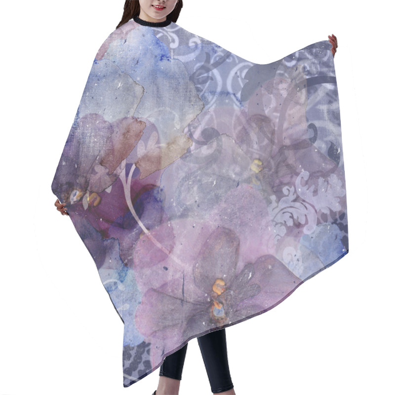 Personality  Background With Delicate Leaves And Flowers Hair Cutting Cape