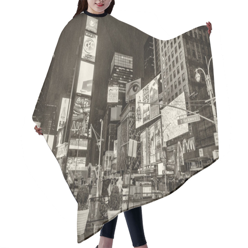 Personality  Night Times Square In New York Hair Cutting Cape