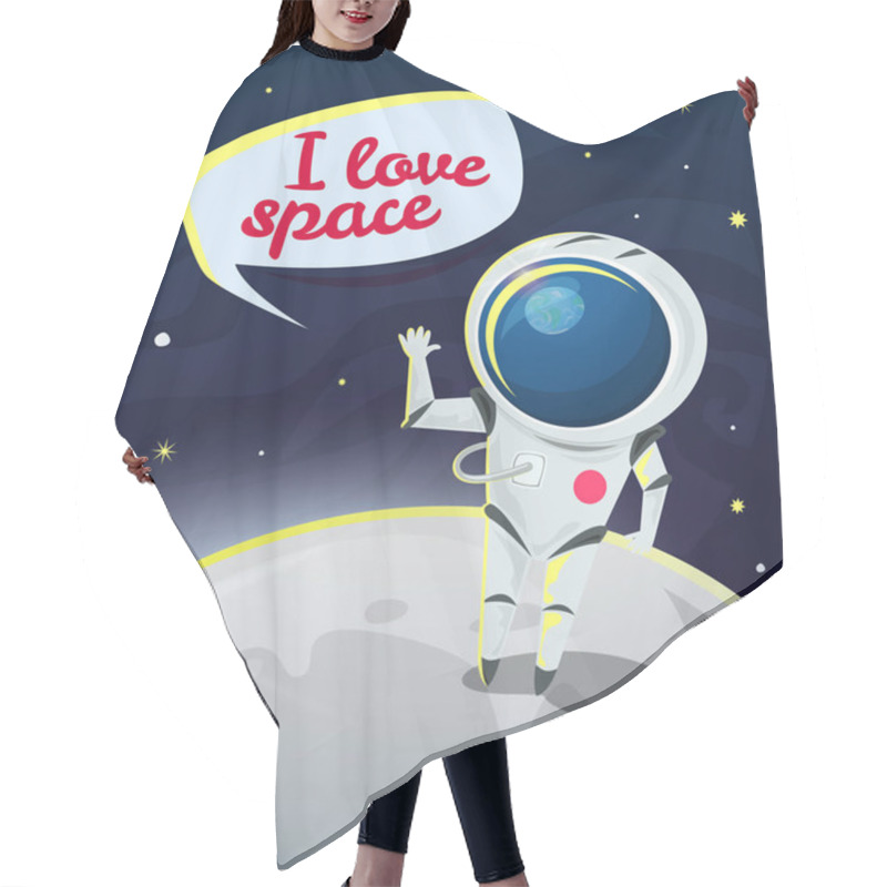 Personality  I Love Space Illustration Hair Cutting Cape