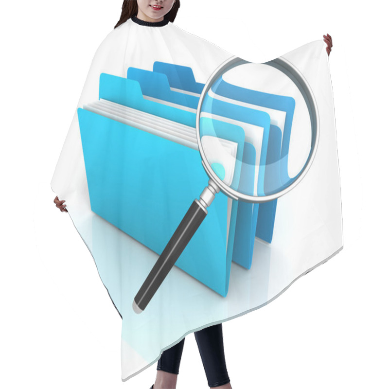 Personality  Folder Or File Search Concept   3d Illustration Hair Cutting Cape