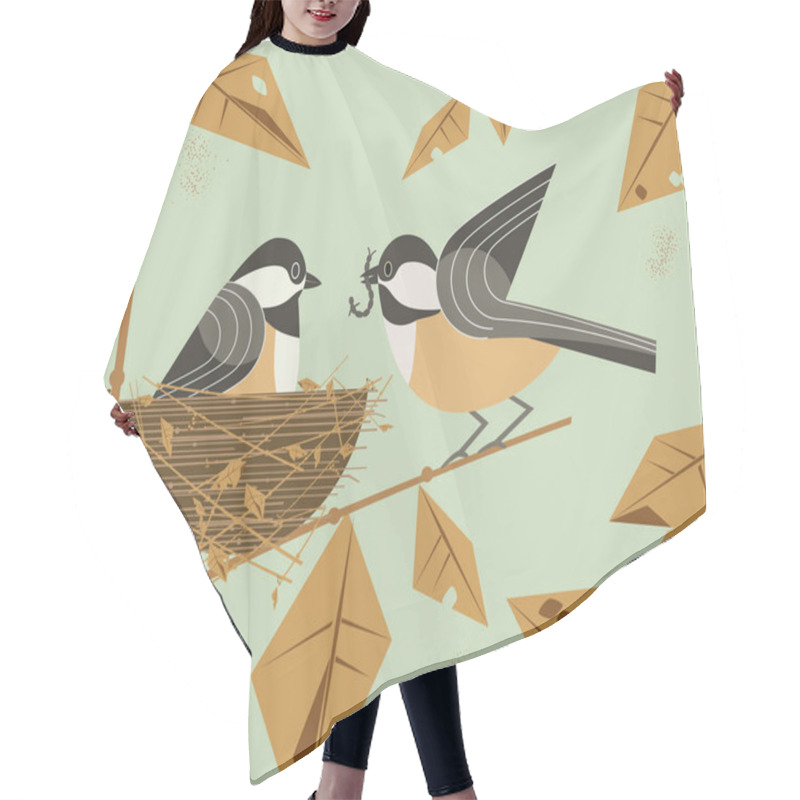 Personality  Chickadee Bird Couple Hair Cutting Cape