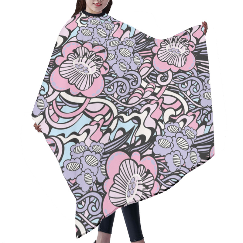 Personality  Abstract Flowers Pattern Hair Cutting Cape