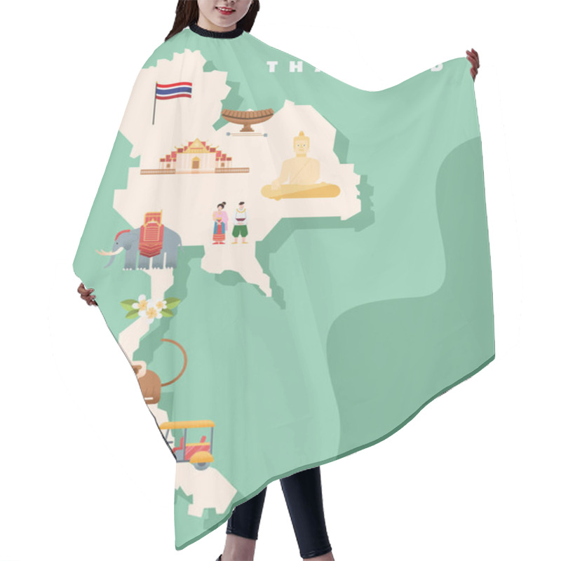 Personality  Thailand Culture Map Hair Cutting Cape