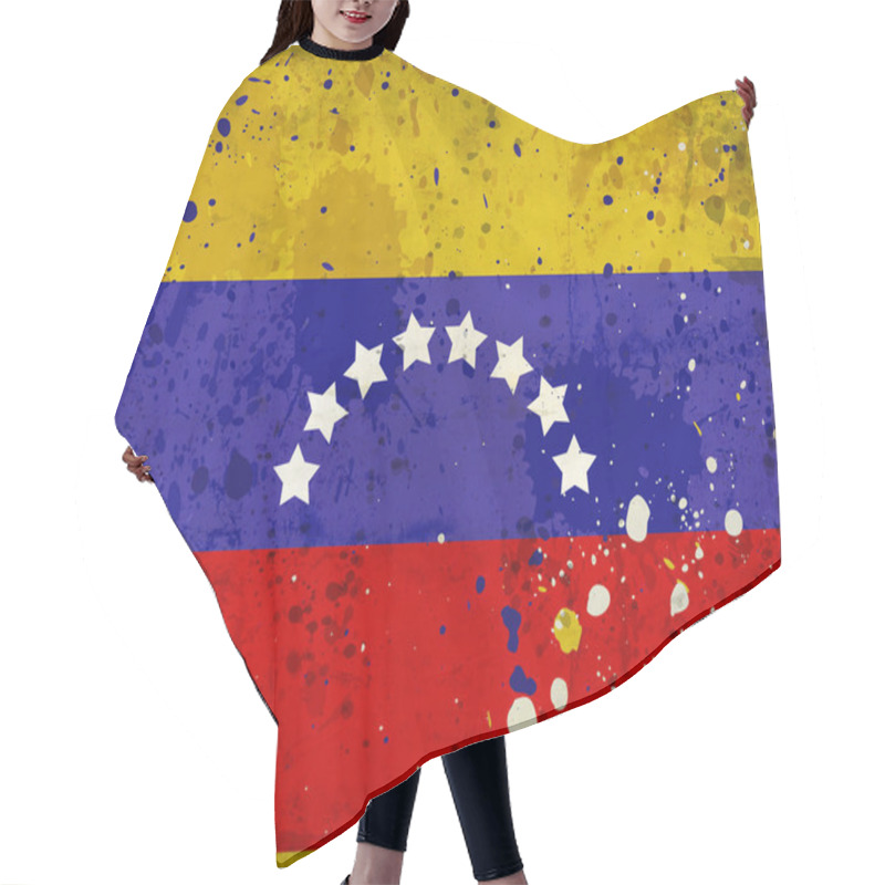 Personality  Grunge Venezuela Flag With Stains Hair Cutting Cape