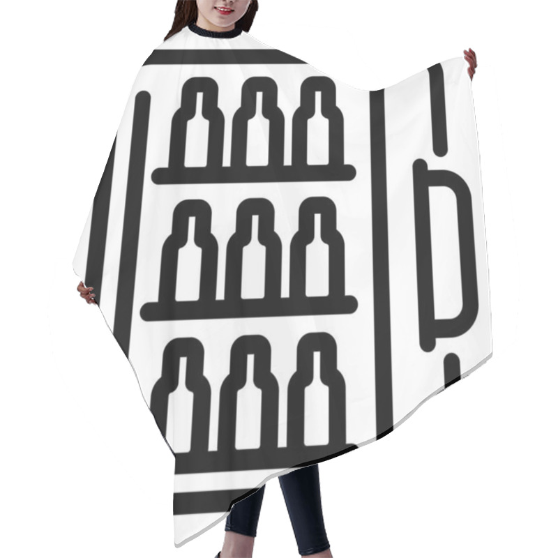 Personality  Hotel Mini Bar Icon, Outline Style Hair Cutting Cape