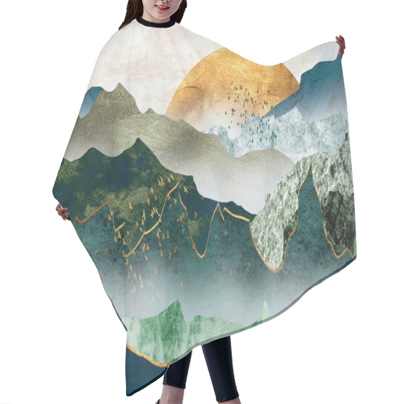 Personality  The Green Golden Mountains By Sunset Hair Cutting Cape