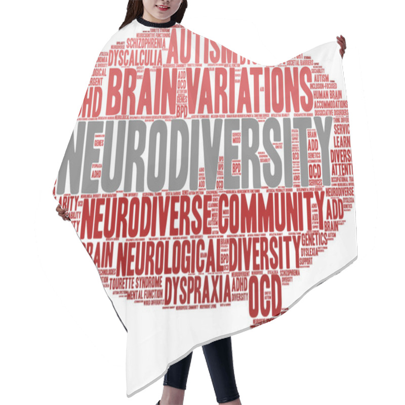 Personality  Neurodiversity Word Cloud On A White Background.  Hair Cutting Cape