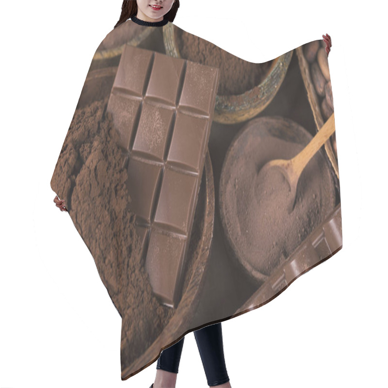 Personality  Milk And Dark Chocolate On A Natural Paper Background Hair Cutting Cape