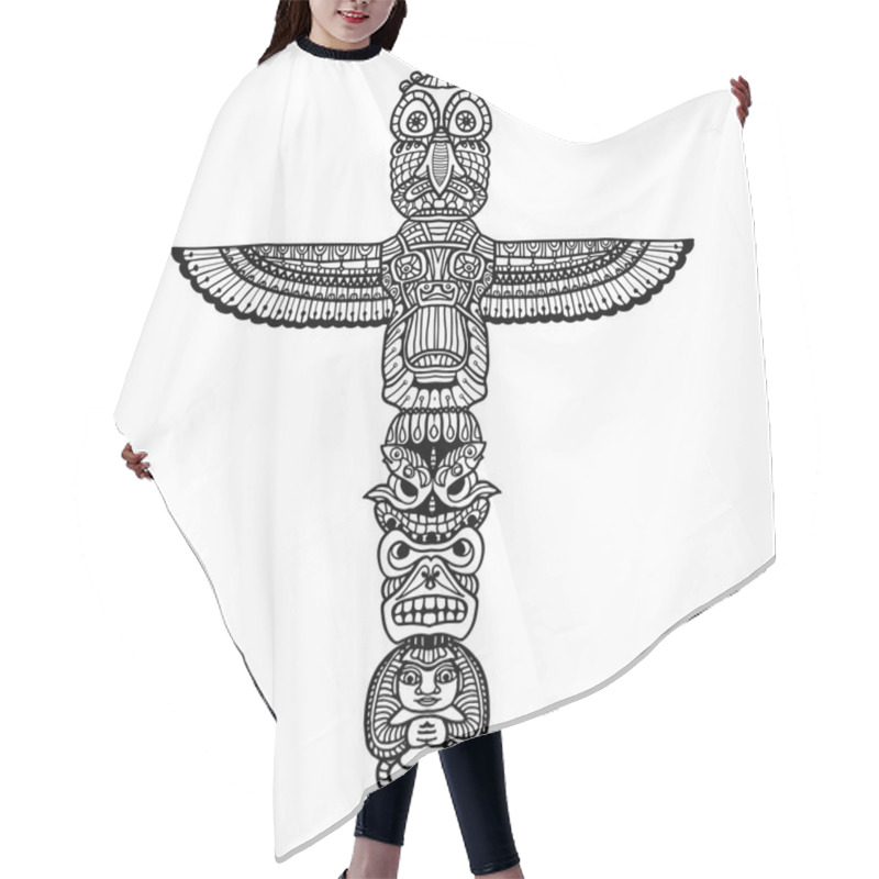 Personality  Doodle Totem Illustration Hair Cutting Cape