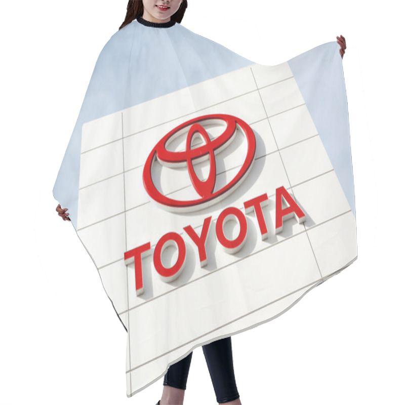 Personality  Toyota Emblem Outside A Car Dealership Hair Cutting Cape