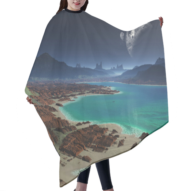 Personality  Alien Planet - 3D Rendered Landscape Hair Cutting Cape