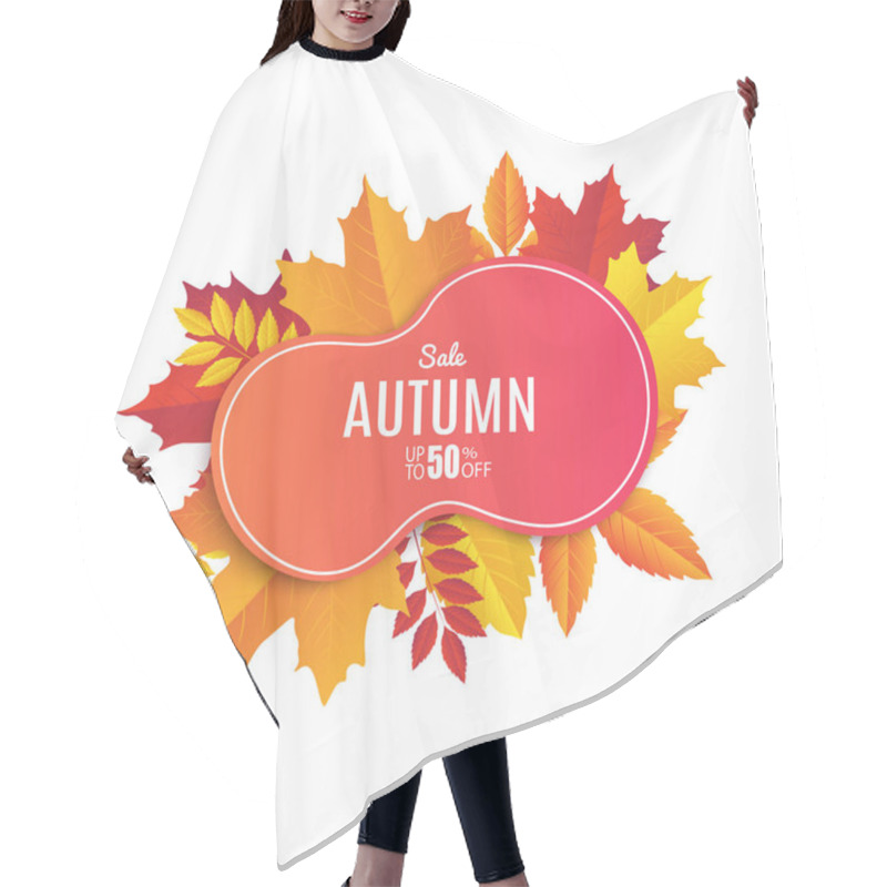 Personality  Fall Sale Banner Design. Autumn Sale Sticker Template. Promo Badge. Vector Illustration Hair Cutting Cape