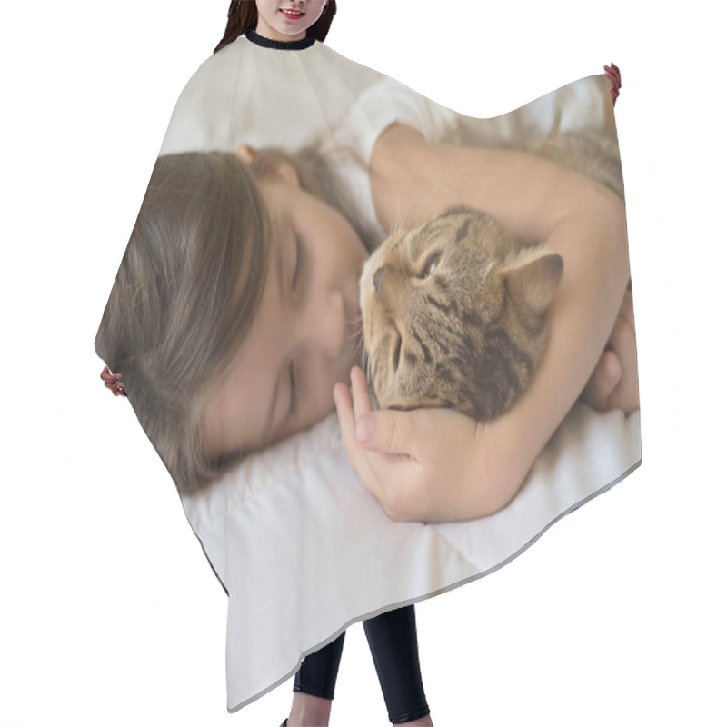 Personality  Child Sleeping With Cat Hair Cutting Cape