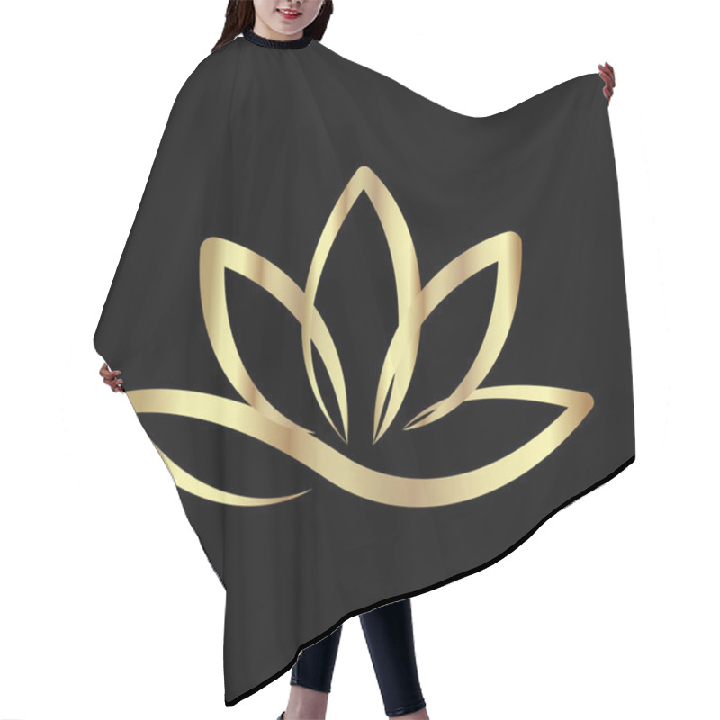 Personality  Gold Lotus Flower Logo Hair Cutting Cape