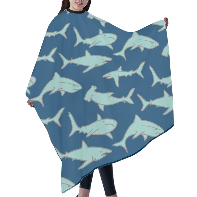 Personality  Swimming Sharks Pattern Hair Cutting Cape