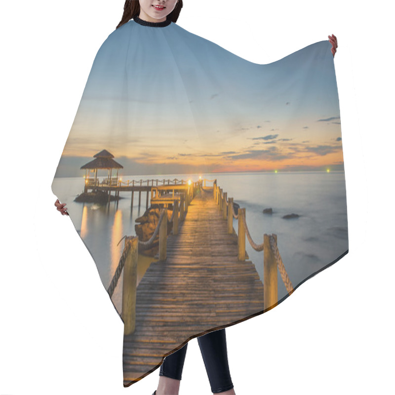 Personality  Landscape Of Wooded Bridge Pier Between Sunset Hair Cutting Cape