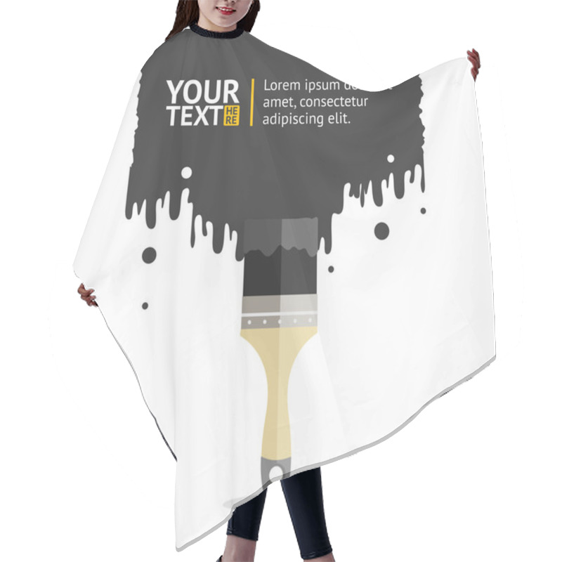 Personality  Vector Brush Background White And Black Hair Cutting Cape