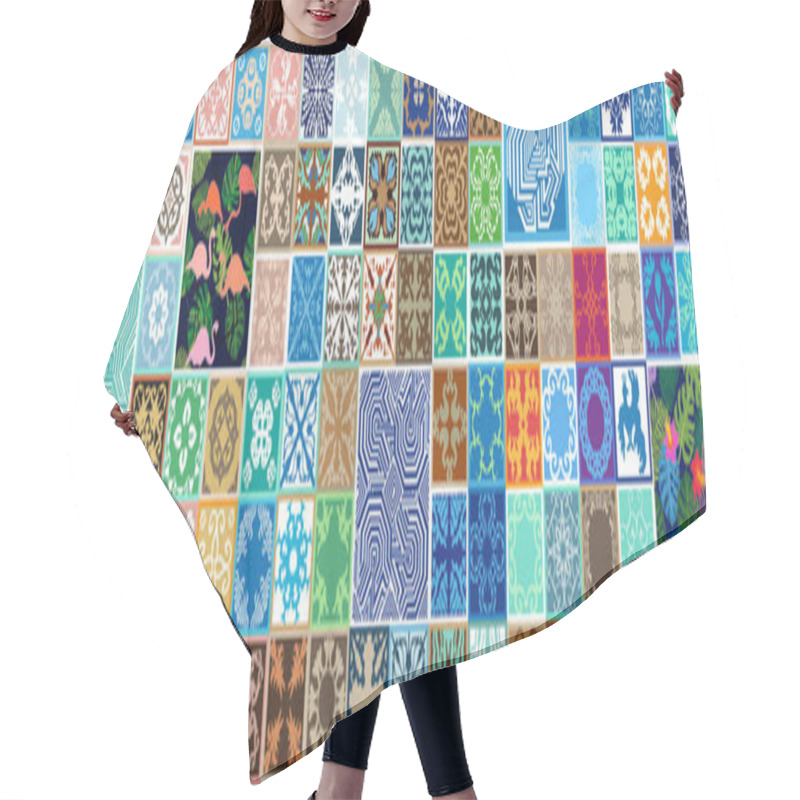 Personality  Long Mosaic Border.  Hair Cutting Cape