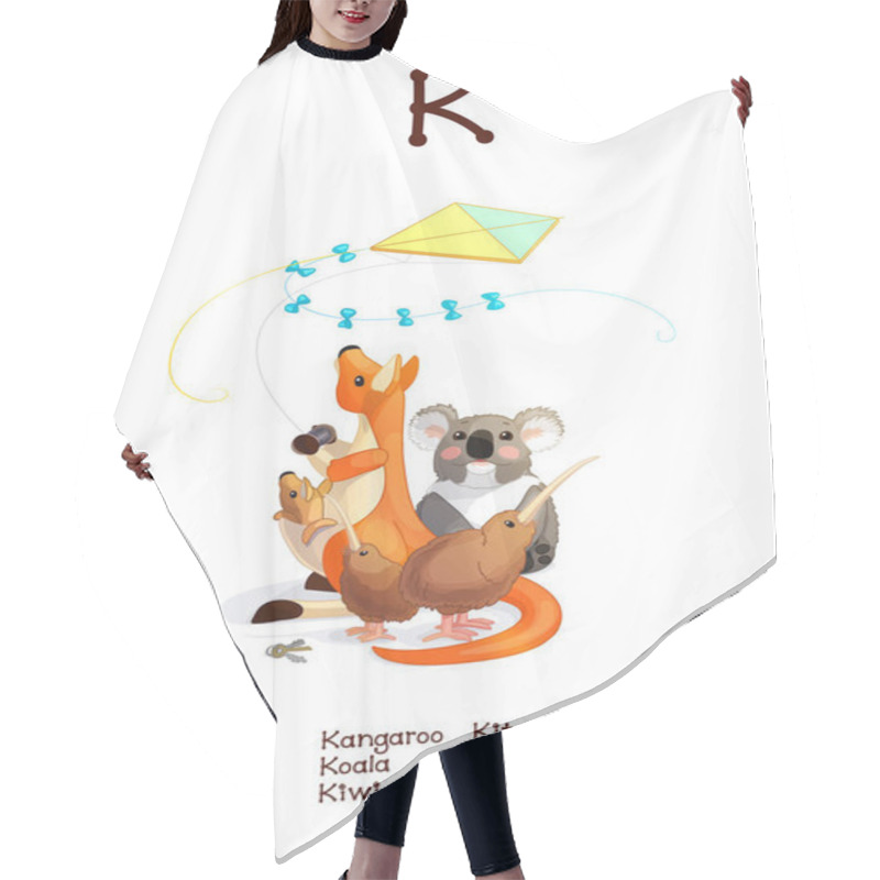 Personality  English Alphabet Series Of Amusing Animals Letter K Hair Cutting Cape