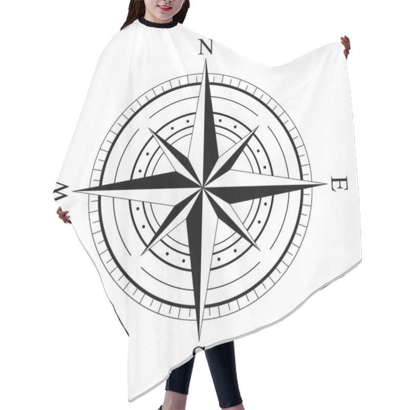 Personality  Wind Rose Compas Hair Cutting Cape