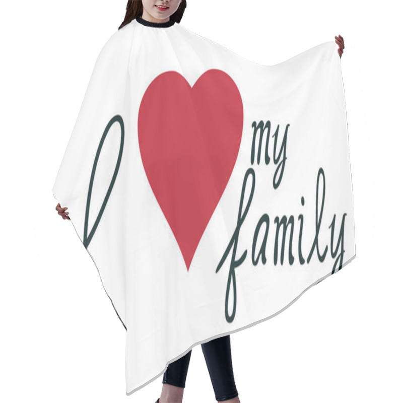 Personality  I Love My Family Vector Hair Cutting Cape