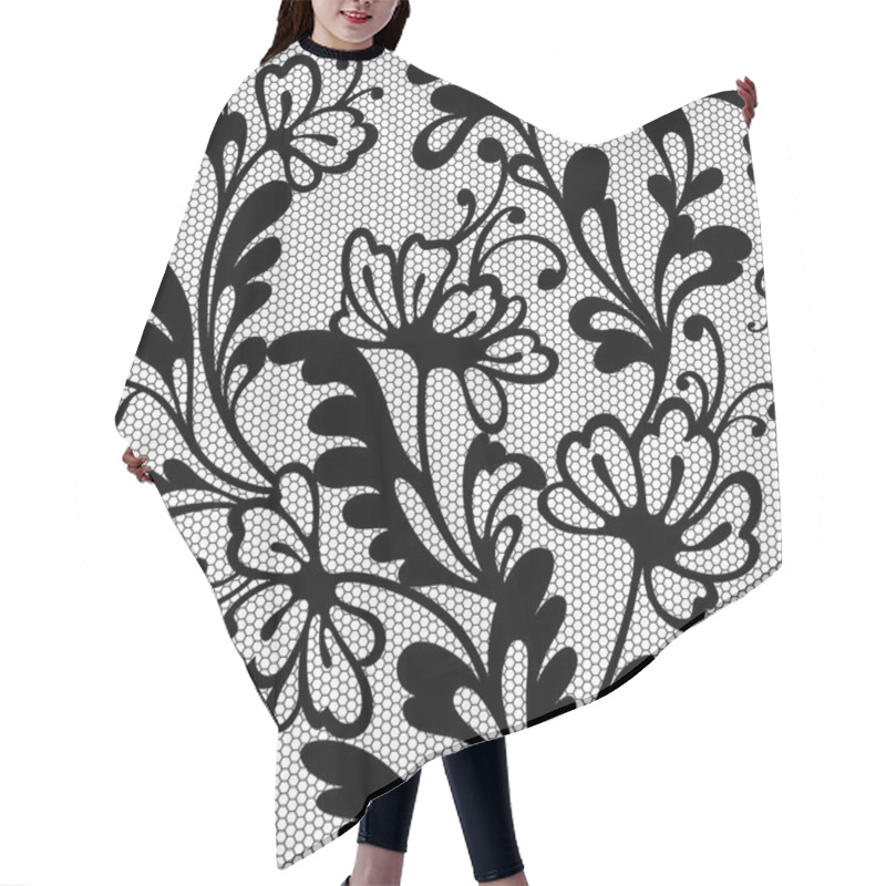 Personality  Seamless Flower Lace Pattern Hair Cutting Cape