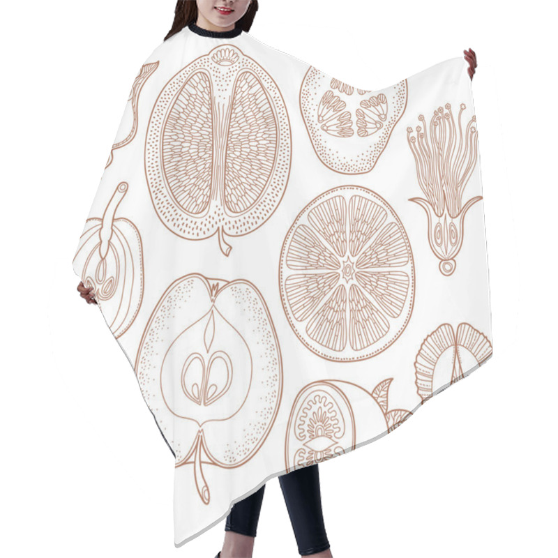 Personality  Hand Drawn Fruits Hair Cutting Cape