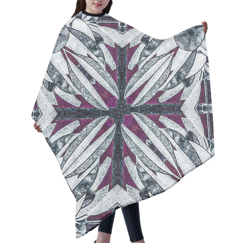 Personality  Geometric Floral Collage Pattern Hair Cutting Cape