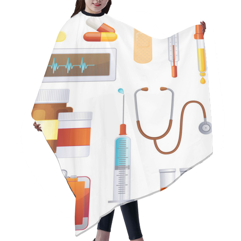 Personality  Medicine Icon Set Hair Cutting Cape