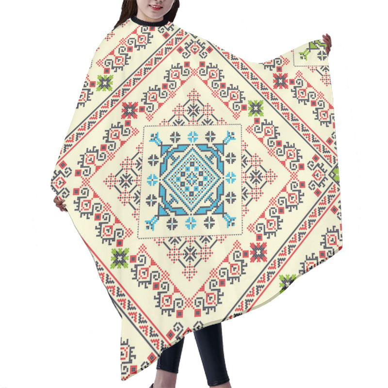 Personality  Romanian Vector Pattern Inspired From Traditional Embroidery Hair Cutting Cape