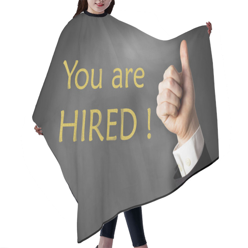 Personality  You Are Hired Chalkboard Thumbs Up Hair Cutting Cape