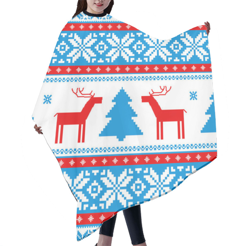 Personality  Christmas Pattern Hair Cutting Cape